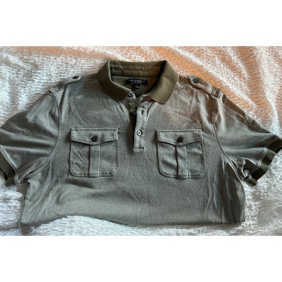Banana Republic Other - Banana Republic Luxury Touch Mens Large Olive Green Military Safari Polo Shirt